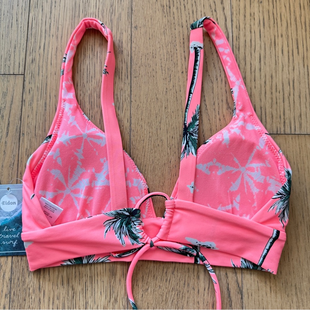 Eidon Pink Tropical Print Bikini Top Size S - NWT - Picture 3 of 5
